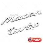 Silber Chrome Macan Turbo Letters Rear Badge Emblem Look Deck Lid Nameplate - EUR 46.44