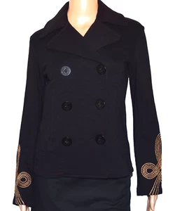 Neu ohne Etikett Denim & Supply Ralph Lauren schwarz Anker Militär zweireihige Jacke S - Bild 1 von 9