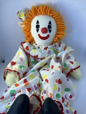 "Ropa de corazón vintage hecha a mano hilo naranja payaso 20""" Foto 1 de 4