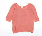 Marie Sixtine Womens Red Round Neck Cotton Pullover Jumper Size S