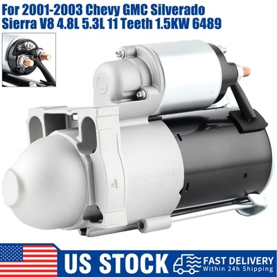 Starter Motor For 2001-2002 Chevrolet Silverado 1500 Suburban 1500 Tahoe 5.3L Foto 1 de 4
