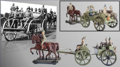 Versión temprana de la Primera Guerra Mundial de Lineol ejército alemán MG 08 cajón de caballo 8,5 cm Foto 1 de 4