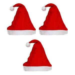 Red White Merry Christmas Hats (Set of 3) | Santa Claus Caps for Kids Babies - Picture 1 of 3