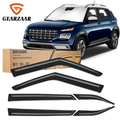 Protectores de lluvia viseras de ventilación deflector de sombra para Hyundai Venue 2020-2025 IMPERMEABLE Foto 1 de 4