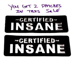 Parche CERTIFICADO INSANE Regalo Navidad Fiesta Favor Ironon Morale Bicicleta Uget2 595 - Imagen 1 de 1