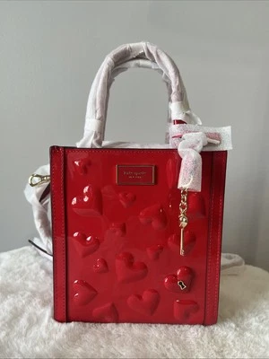 NWT Kate Spade Key To My Heart Manhattan Mini Tote Red - Image 1 of 4
