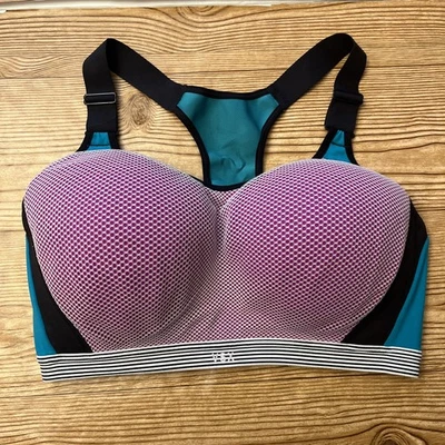 Victorias Secret Sports Bra Sport VSX 36DDD Pink Teal Black Underwire Racerback - Image 1 of 4