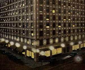 Vintage Postkarte WB Öffentlicher Dienst Gebäude Nacht Denver CO Amerikanisches Mondlicht - Bild 1 von 3