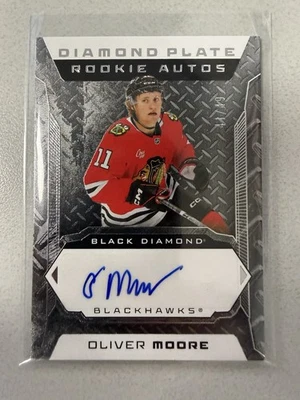 2025-26 Black Diamond Oliver Moore Diamond Plate Rookie Auto /49 Blackhawks - Image 1 of 2