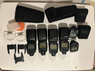 4 Canon 600EX-RT Speedlite Flash Photography  +Case + Stand Transmitter ST-E3-RT - Image 1 of 4