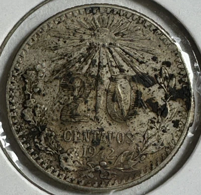 1942 Mexico Silver 20 Centavos Cap & Rays - (11-20)/YO) - Image 1 of 3