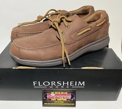 Florshiem Bayside Steel Toe Brown Leather Work Shoes FS2326 Men Size 9.5EEE BNIB - Image 1 of 4