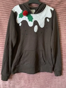 Women’s New Look Christmas pudding Hoodie Size 12 - Picture 1 of 5