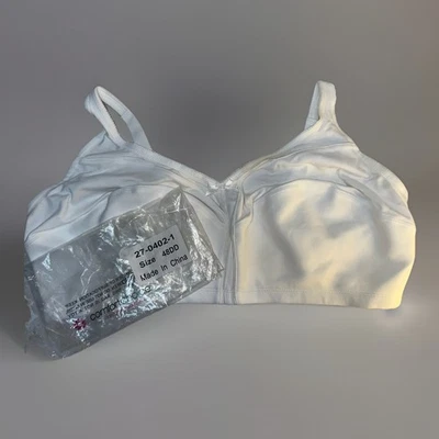 COMFORT CHOICE Bra Size 48DD #27-0402-1 Full Coverage White Cotton Back Hook New - Image 1 of 4