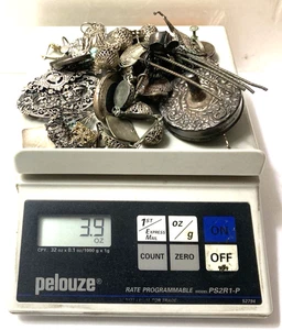 Vintage Sterling Silver Bracelet+More (3.9 Oz -110 Grams) As Found+Scrap Lot! - Picture 1 of 9