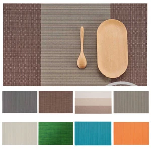Rectangle Table Mats Woven Non-Slip Heat Insulation Placemat Cup Tableware Pads - Picture 1 of 10