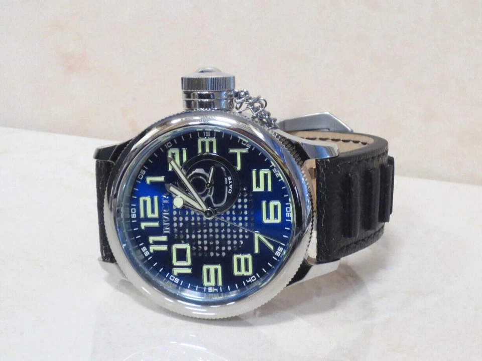 INVICTA 52MM RUSSIAN DIVER QUARTZ LEATHER STRAP WATCH MODEL 34875