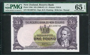 New Zealand 1960-1967, 1 Pound, P159d, PMG 65 EPQ GEM UNC - Picture 1 of 2