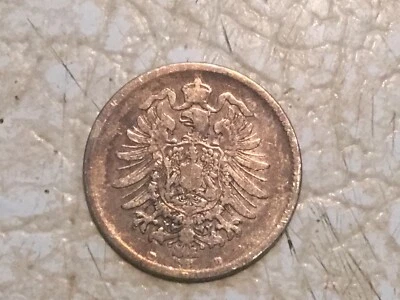 TONED BLUE GOLD RED GERMANY 1 MARK 1876 D SILVER COIN - Image 1 of 3