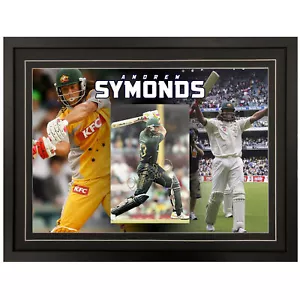 ANDREW ROY SYMONDS SIGNED & FRAMED 8x10 CRICKET PHOTOGRAPH DISPLAY - Picture 1 of 2