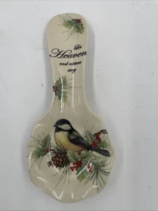 Cracker Barrel Season of Peace Spoon Rest Chickadee Christmas Holidays Kitchen - Picture 1 of 3