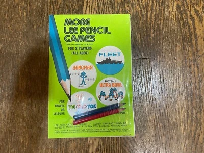 Lee Pencil Games 1975 NEW SEALED Travel Games Hangman Football Fleet Vintage - Image 1 of 3