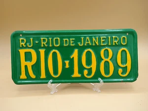 Vintage Rio De Janeiro RJ Brazil License Plate Automobile Tag / Man Cave - Picture 1 of 2