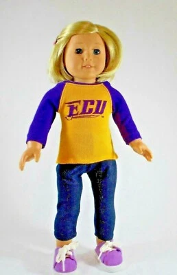 ECU Pirates Tee T- Shirt for American Girl & other 18-inch Dolls #5 - Image 1 of 4