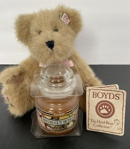 Rosie Boyds Bears with Yankee Candle Fresh Cut Roses 3.7 oz. Jar New with tags - Picture 1 of 11