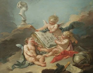 Francois Boucher An Allegory Of The Fine Arts Canvas Print 16 x 20  #3868 - Picture 1 of 4