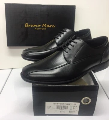 Bruno Marc Men Oxfords Shoes Square Toe Lace up Classic Dress Size 9.5 US Black - Image 1 of 4