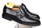 Xlent $550 Amedeo A. Testoni Black Plain Toe Single Monk Strap Shoes 9.5 M