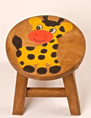 Kinderhocker aus Holz, Giraffe, Zootier, Kita - Bild 1 von 3