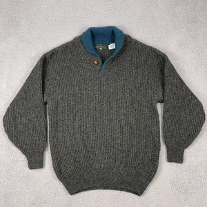 VTG Abercrombie and Fitch Wool Sweater Mens M Fishermans Aran Scotland 60s 70s - Picture 1 of 7