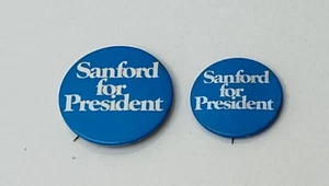 SET of 2 - 1972 Terry Sanford For President 2" + 1.5" Pinback Buttons FREE SHIP! - Picture 1 of 3
