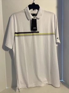 2021 OAKLEY HEXSPLIT STRIPE RC GOLF POLO WHITE SZ L NWT - Picture 1 of 12