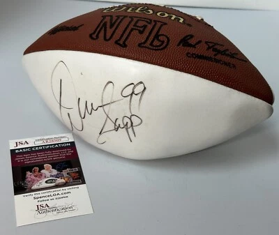 Warren Sapp #99 Signed Wilson NFL Football Buccaneers Raiders Hall of Fame JSA - Image 1 of 4