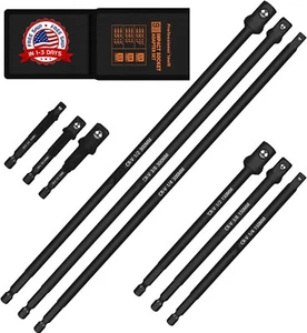 Juego De Barras Extension Dados 1/4" 3/8" 1/2" Herramientas Accionamiento 9 PCS - Picture 1 of 8