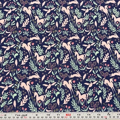 Magic Folk Sarah Jane Michael Miller Azul Metálico Algodón CUARTO GRASO 18" X 21" Foto 1 de 2