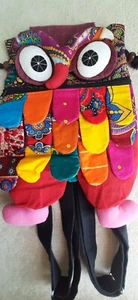 Bag Backpack Funky Owl Mixed Print self fastening closure and drawstring Unisex - Picture 1 of 9