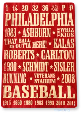TIN SIGN Philadelphia Baseball Phillies Metal Décor Store Card Shop Cave A567 - Image 1 of 2
