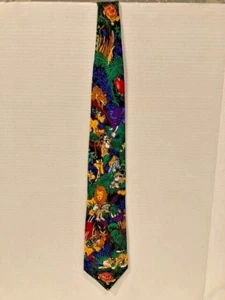 Vintage The Disney Store Mickey Mouse Donald Duck Goofy Neck Tie Jungle Safari - Picture 1 of 9
