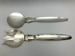 Vintage Silver Plated Large Salad Serving Fork and Spoon Set 12.5" - Picture 1 of 7