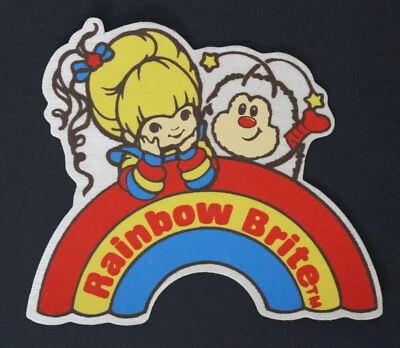 1980-е RAINBOW BRITE ткань наклейка 9 x 9,5 см (3,5 «x 3,75») отражательный белый трудно найти - Изображение 1 из 2