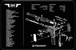 TAPPETINO PANCA IN NEOPRENE PULIZIA PISTOLA ARMATURA di TEKMAT per 1911 COLT GOVERNO .45 - Foto 1 di 1