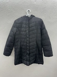 Childrens Place Girls Jacket Size XXL Black Zip Up Faux Fur Lined Hooded Winter - Picture 1 of 14