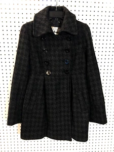 Guess Los Angeles 1981 Women’s Wool Black Pea Coat Jacket Size Medium - Picture 1 of 11