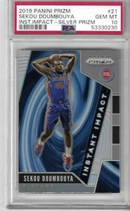 2019 Panini Prizm Instant Impact Silver Sekou Doumbouya PSA 10 GEM MT Rookie RC - Bild 1 von 2