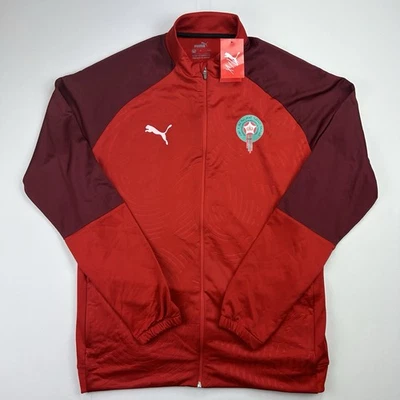 NWT Puma Morocco National Team Track Jacket XXL Red FRMF Soccer Made in Morocco - Image 1 of 4