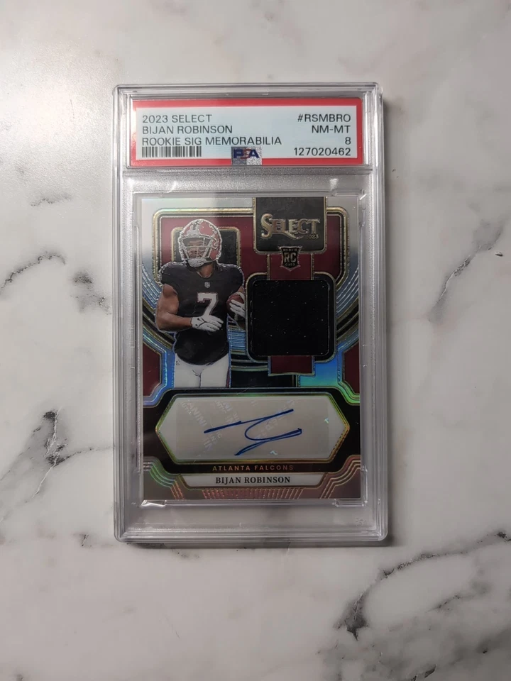 Bijan Robinson Rookie Auto RPA PSA 8 2023 Select Rookie Sig Memorabilia 029/199  - Image 1 of 4